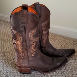 Frye Daisy Duke Python Cowboy Boots